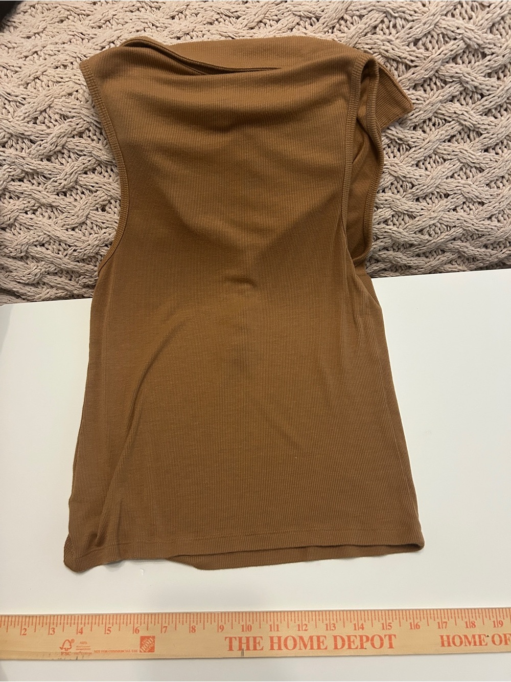 Worthington Ribbed Polo Tank Top - Caramel Brown SP - Picture 2 of 4